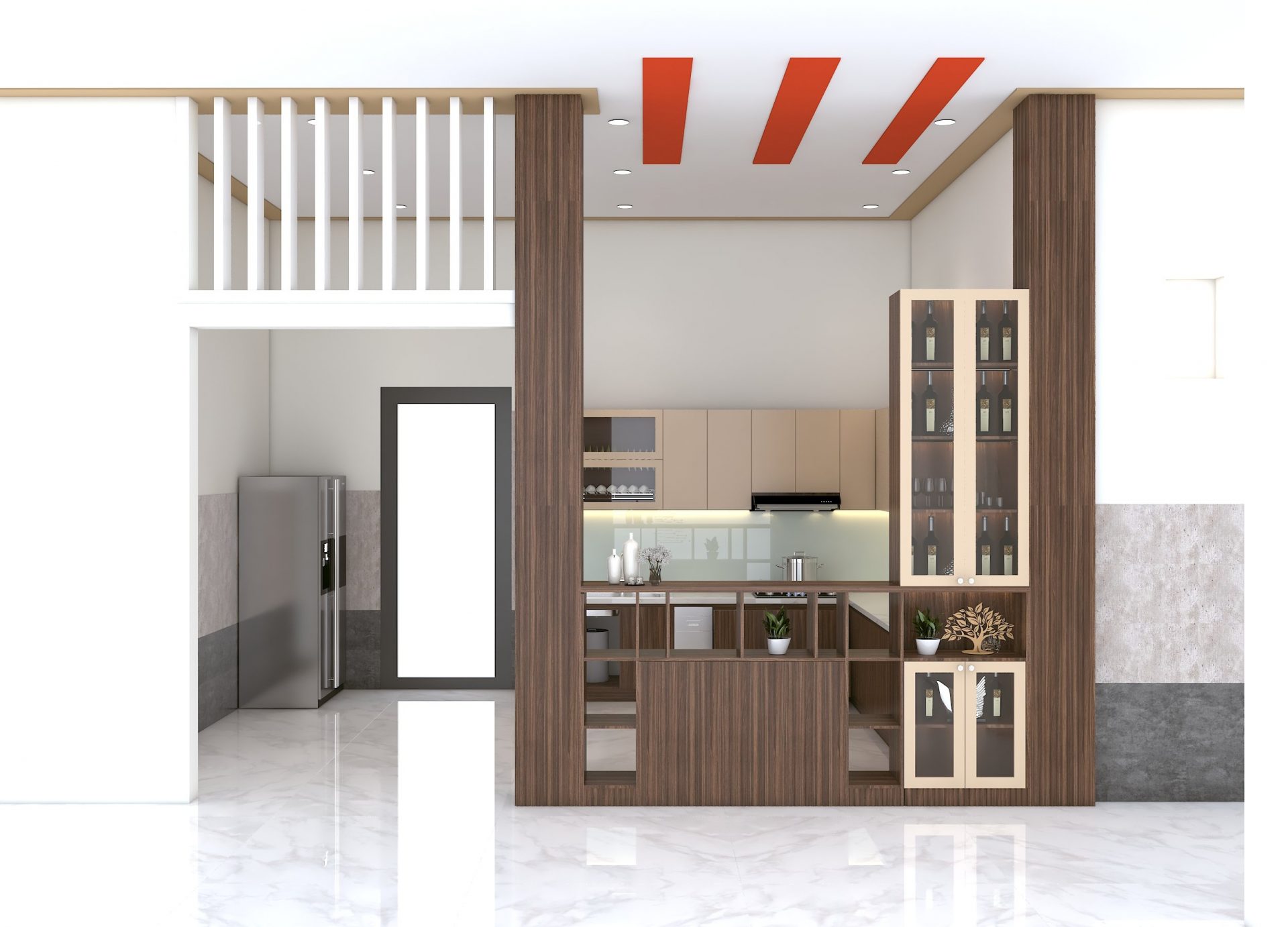 Phối cảnh 3D nội thất bếp Tuy Phước