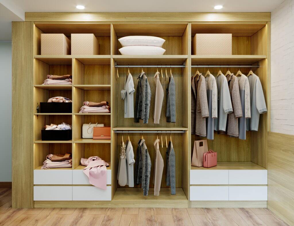 Vẻ đẹp của tủ quần áo mang lại sự trẻ trung và tiện nghi cho phòng ngủ