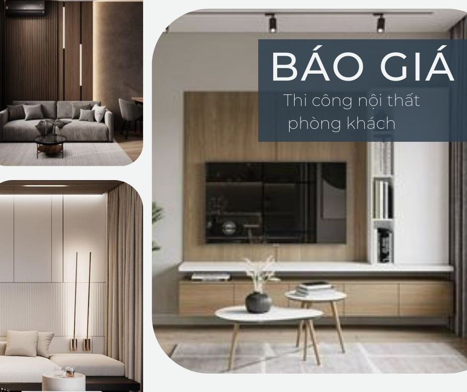 Bảng giá thi công nội thất phòng khách Bình Định mới nhất 2024